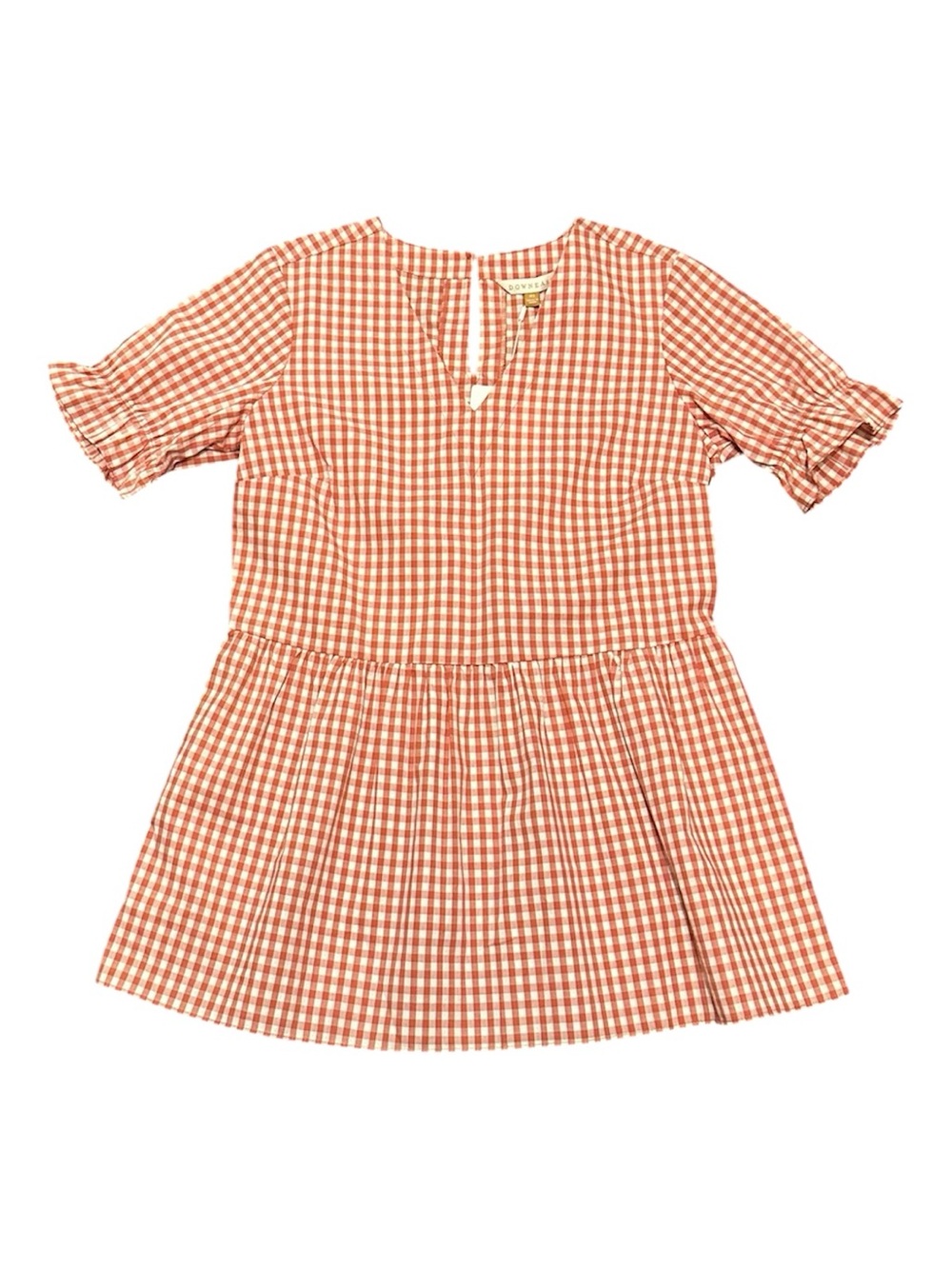 DownEast Rust Red and White Gingham Tunic